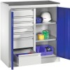 Tool cabinet with revolving doors - 7 drawers & 2 shelves (Classic)